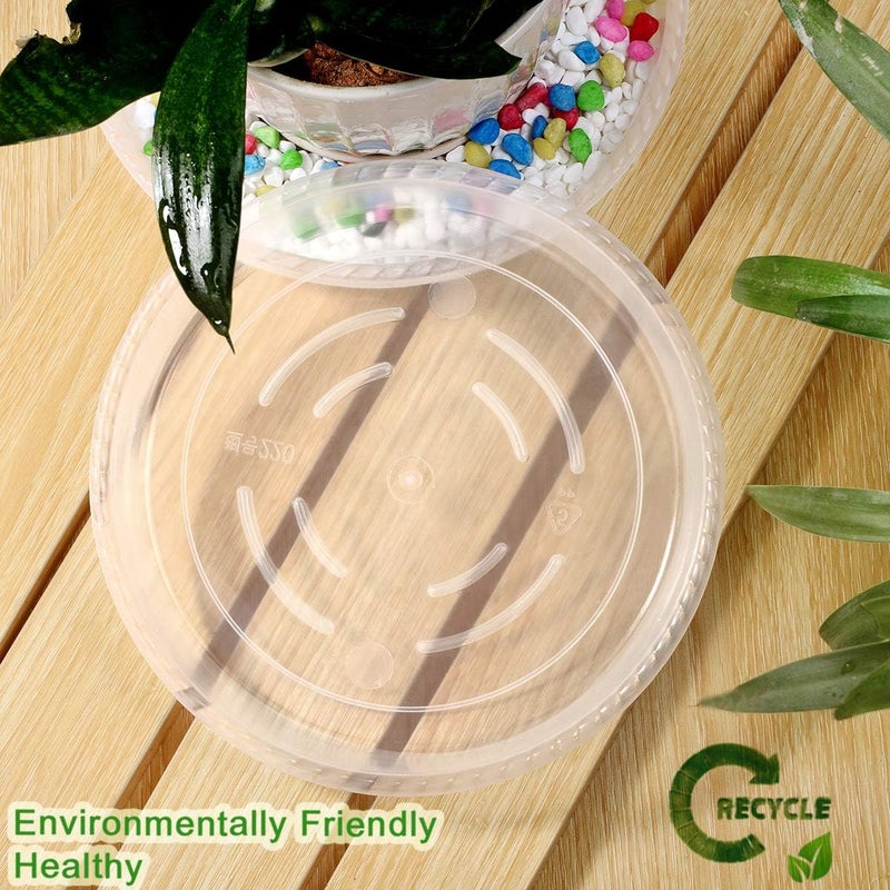 SupKing 6 Pack Plant Saucers Drip Tray,6 8 10 12 14 Inch Heavy Sturdy Plastic Flower Pot Saucers for Indoor,Clear Plastic Planter Water Tray for Plant Pots Liners (6''-Clear) - Image 3